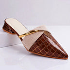 Taylor - Women's Textured Pointed Toe Mule Flats