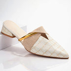 Taylor - Women's Textured Pointed Toe Mule Flats