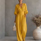Terri - Women's Draped Waist Wide-Leg Jumpsuit