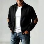 Thiago - Men's Quilted Zip-Up Jacket with Contrast Elbow Patches