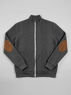Thiago - Men's Quilted Zip-Up Jacket with Contrast Elbow Patches