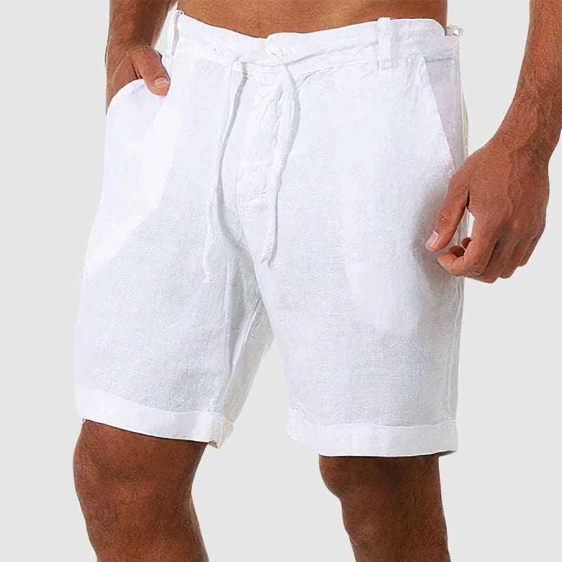 Trevor - Men's Linen Drawstring Tailored Shorts