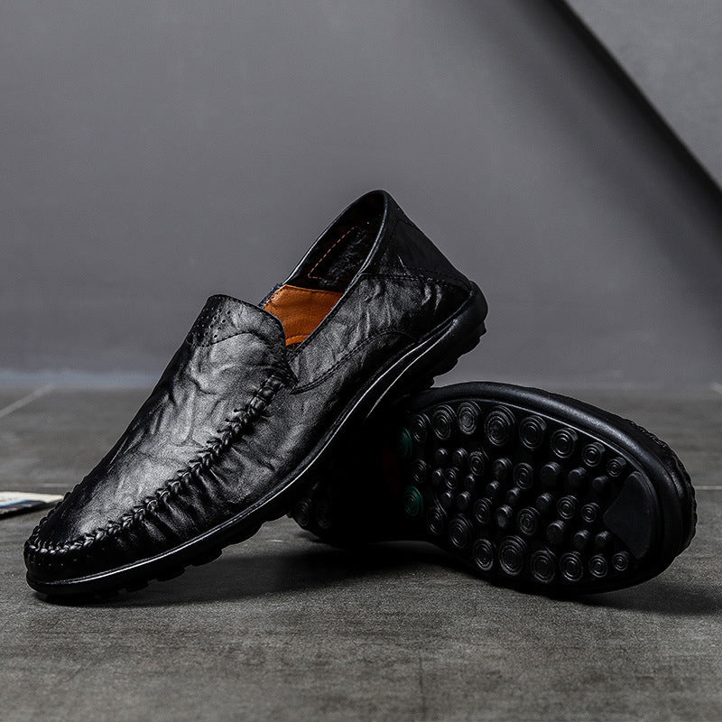 Tristan - Men's Moccasin Stitch Flexible Leather Flats
