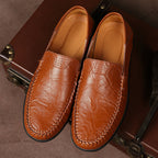 Tristan - Men's Moccasin Stitch Flexible Leather Flats