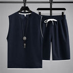 Tristan - Men's Waffle Knit Sleeveless Lounge Set
