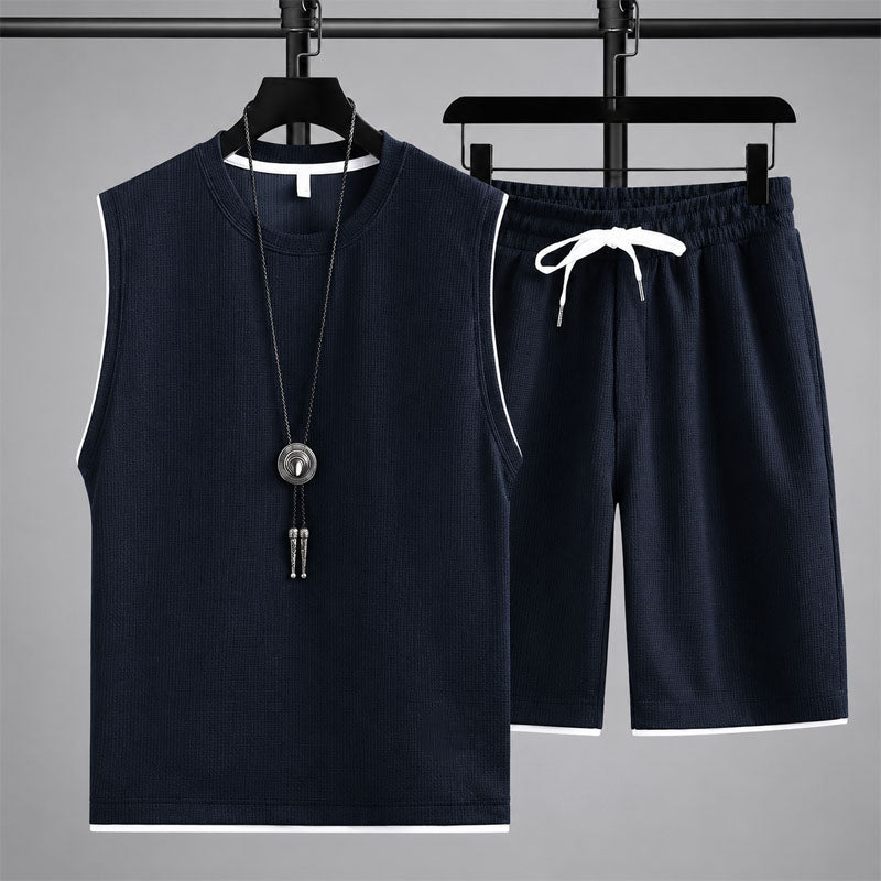 Tristan - Men's Waffle Knit Sleeveless Lounge Set