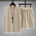 Tristan - Men's Waffle Knit Sleeveless Lounge Set