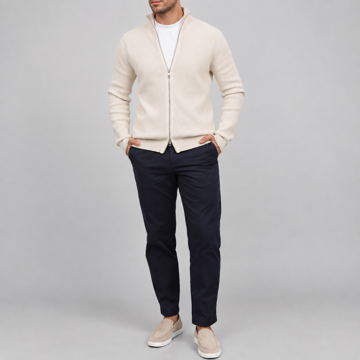 Troy - Men's Stand Collar Zip-Up Cardigan 6