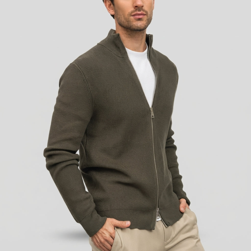 Troy - Men's Stand Collar Zip-Up Cardigan 7
