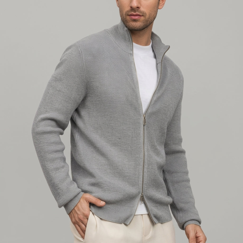Troy - Men's Stand Collar Zip-Up Cardigan 8