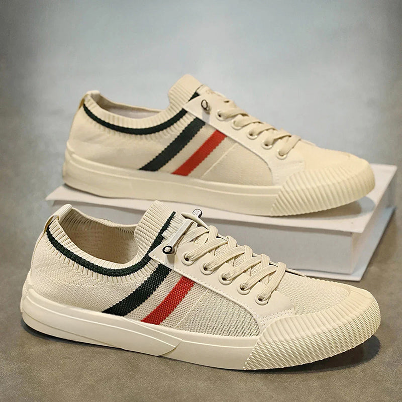 Tyler - Men's Lace-Up Striped Accent Knit Sneakers