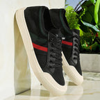 Tyler - Men's Lace-Up Striped Accent Knit Sneakers