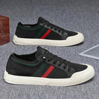 Tyler - Men's Lace-Up Striped Accent Knit Sneakers