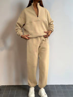 Vera - Women's Half-Zip Pullover & Jogger Pants Set