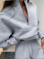 Vera - Women's Half-Zip Pullover & Jogger Pants Set