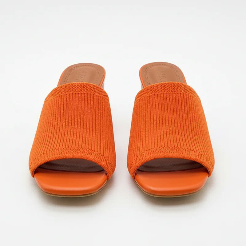 Veronica - Women's Modern Ribbed Knit Slip-On Heels