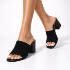 Veronica - Women's Modern Ribbed Knit Slip-On Heels