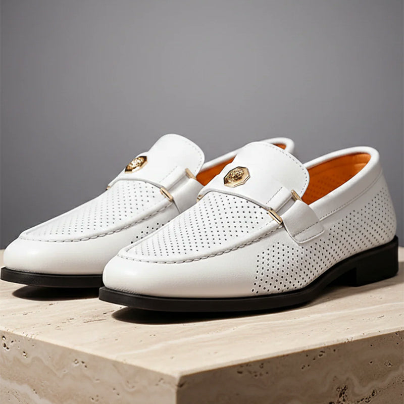 Vincent - Men's Perforated Moc-Toe Classic Dress Shoes