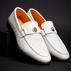 Vincent - Men's Perforated Moc-Toe Classic Dress Shoes