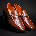 Vincent - Men's Perforated Moc-Toe Classic Dress Shoes