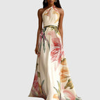 Virginia - Women’s Halter Neck Floral Maxi Dress