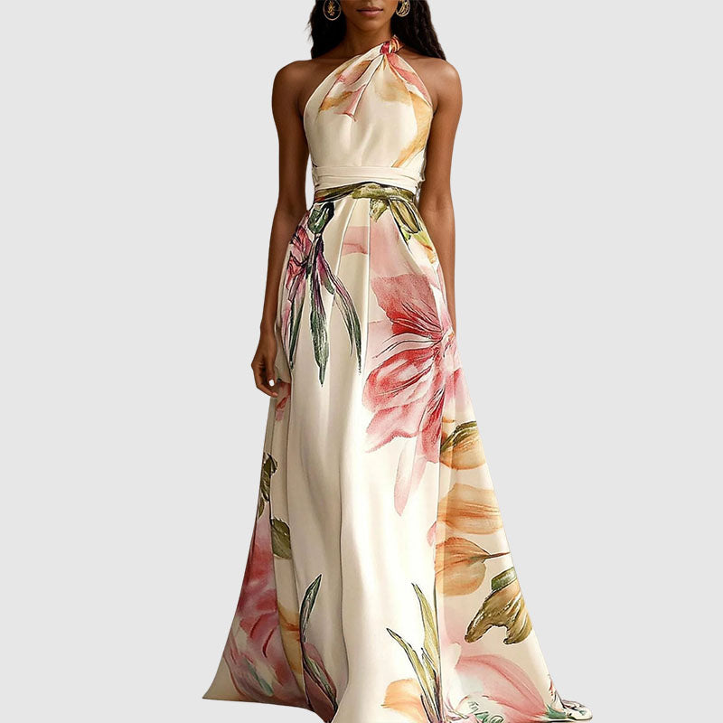 Virginia - Women’s Halter Neck Floral Maxi Dress