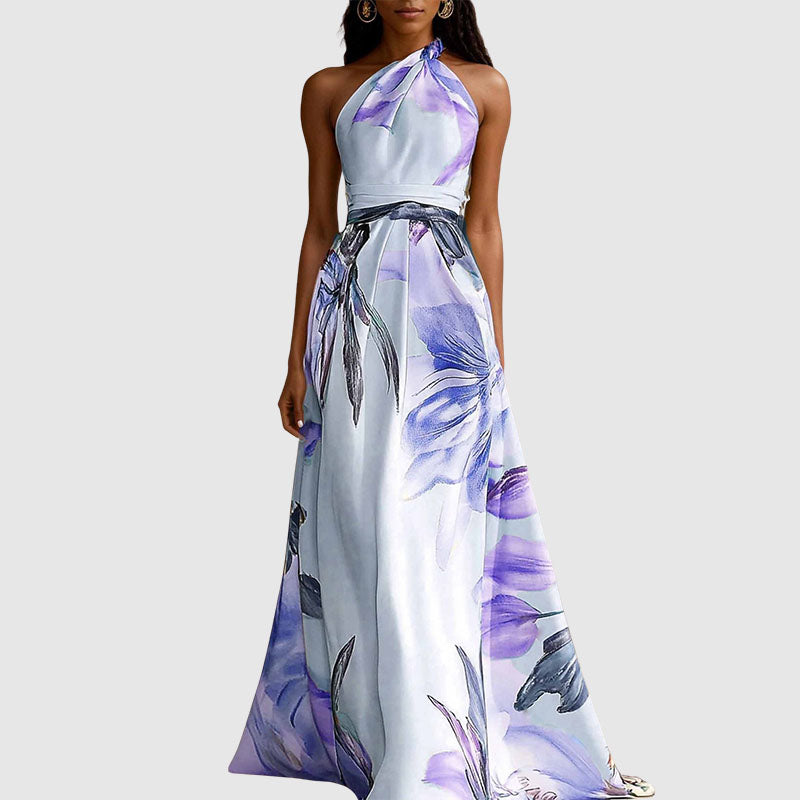 Virginia - Women’s Halter Neck Floral Maxi Dress