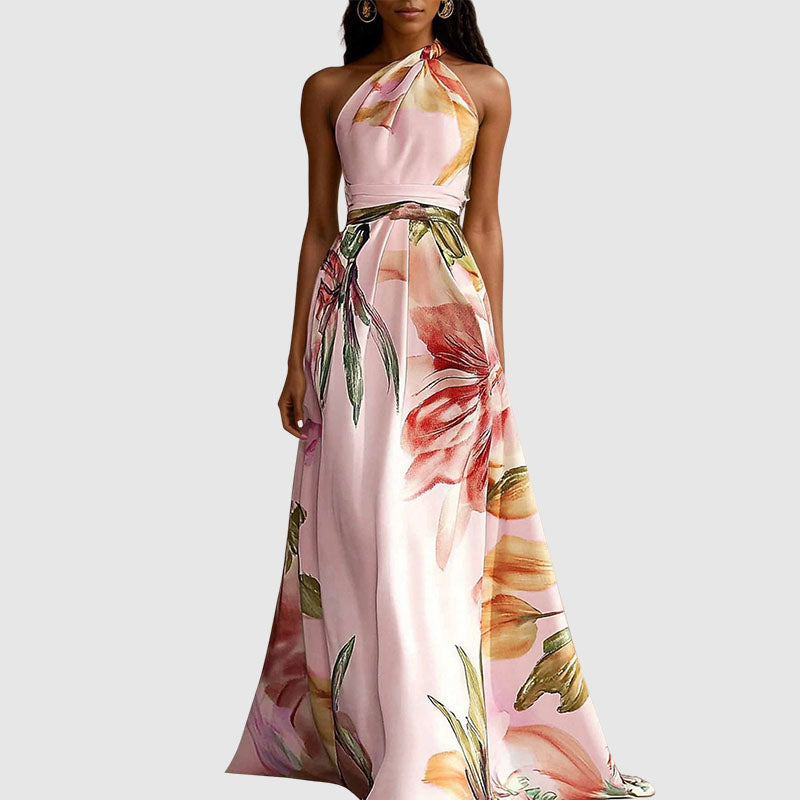 Virginia - Women’s Halter Neck Floral Maxi Dress