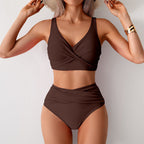Vivian - Women's Ruched High-Waisted Bikini Set