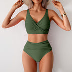 Vivian - Women's Ruched High-Waisted Bikini Set