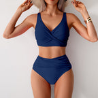 Vivian - Women's Ruched High-Waisted Bikini Set