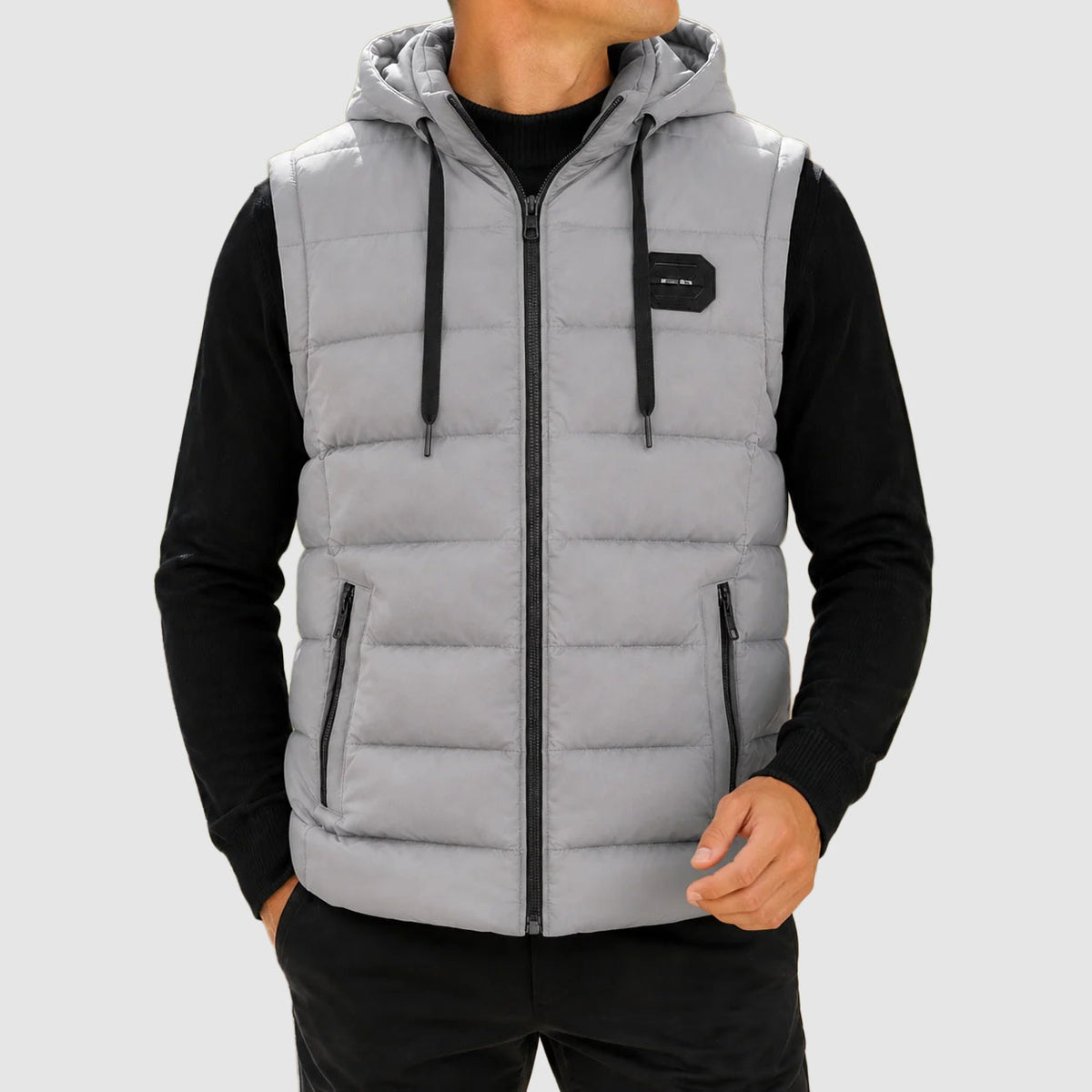 Walker - Men's Hooded Puffer Vest with Zip Pockets