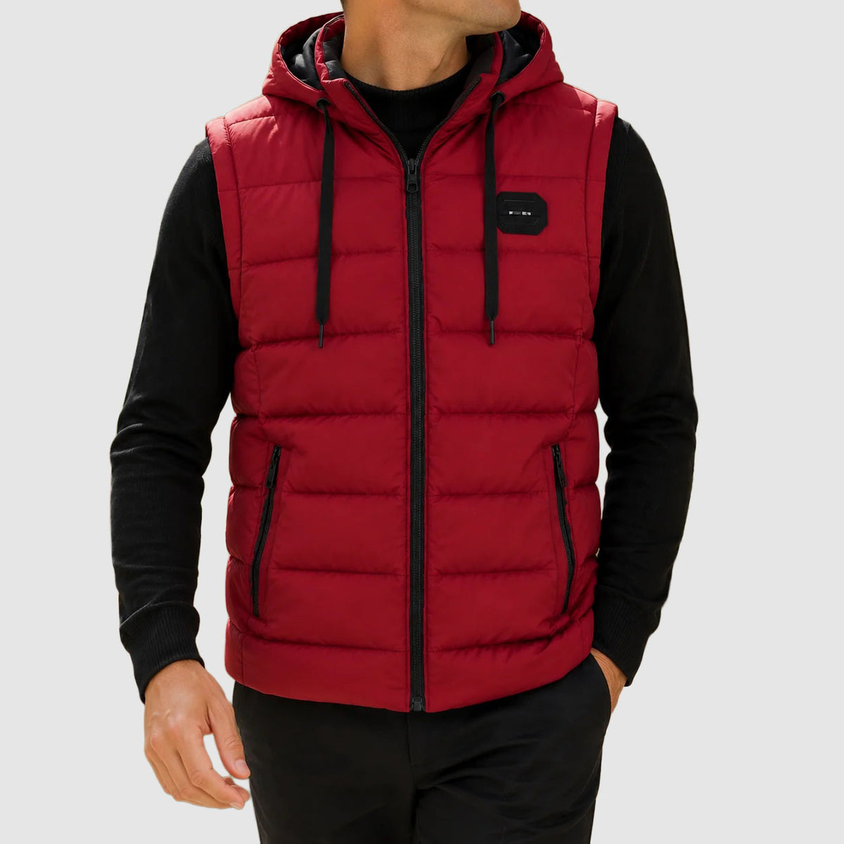 Walker - Men's Hooded Puffer Vest with Zip Pockets