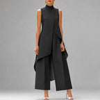 Wanda - Women's Asymmetrical Overlay Two-Piece Set
