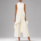Wanda - Women's Asymmetrical Overlay Two-Piece Set