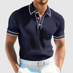 Warren - Men’s Ribbed Contrast Trim Polo Shirt