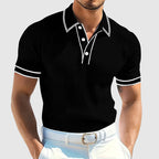 Warren - Men’s Ribbed Contrast Trim Polo Shirt