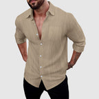 Weston - Men's Classic Linen Shirt with Chest Pocket