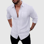 Weston - Men's Classic Linen Shirt with Chest Pocket