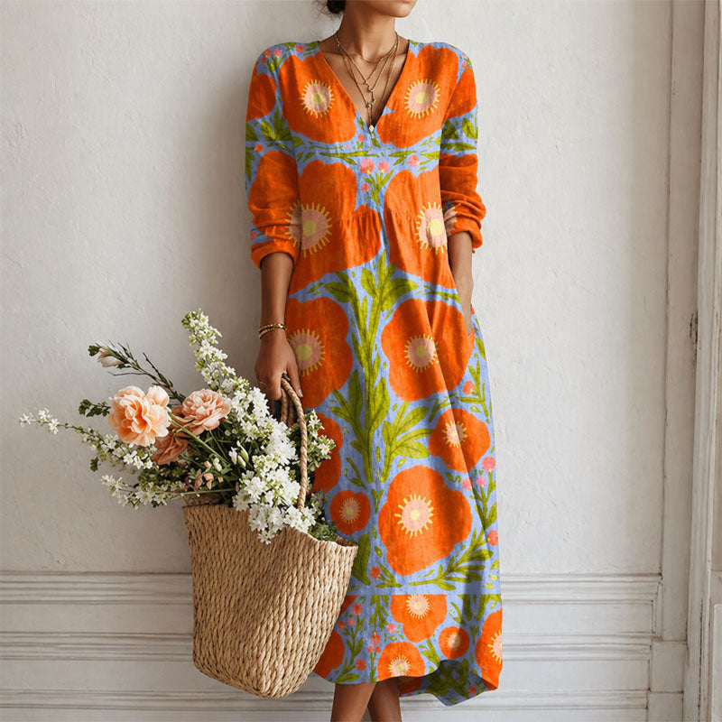 Whitney - Women’s Relaxed Fit Floral Vacation Maxi Dress