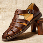William - Men’s Leather Fisherman Sandals with Closed Toe