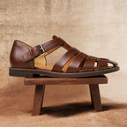 William - Men’s Leather Fisherman Sandals with Closed Toe