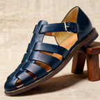 William - Men’s Leather Fisherman Sandals with Closed Toe