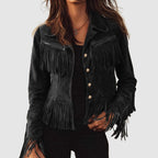 Willow -  Women's Suede Tassel Button-Front Jacket