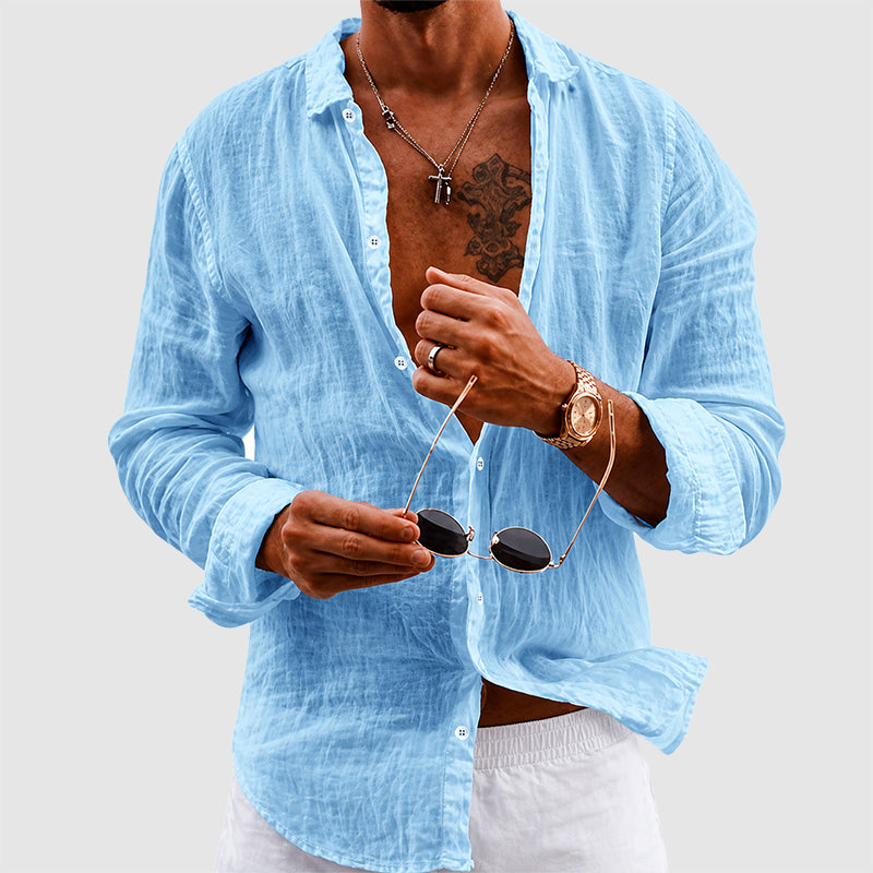 Wyatt - Men's Lightweight Cotton Long Sleeve Shirt