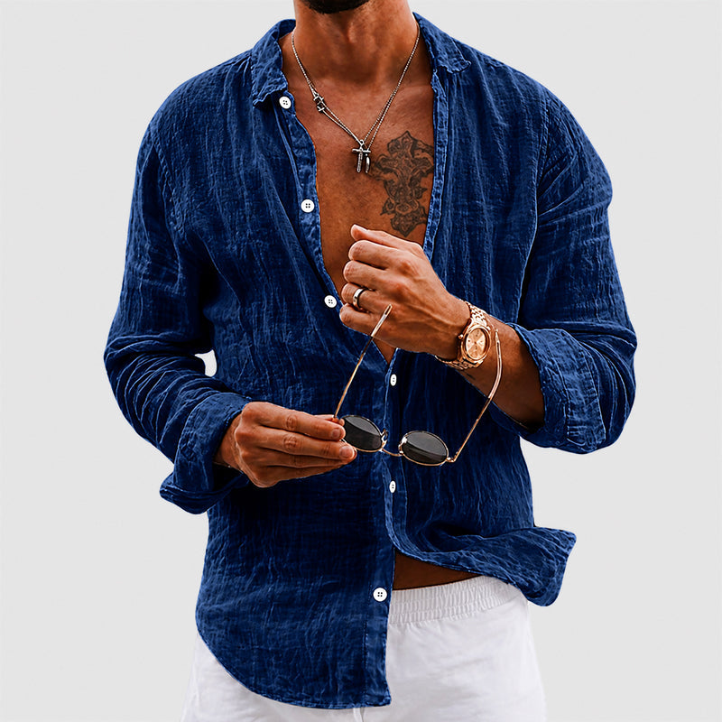 Wyatt - Men's Lightweight Cotton Long Sleeve Shirt
