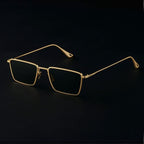 Zephra - Retro Rectangle Metal Frame Sunglasses