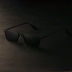 Zephra - Retro Rectangle Metal Frame Sunglasses