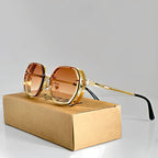Zevani - Retro Geometric Metal Sunglasses