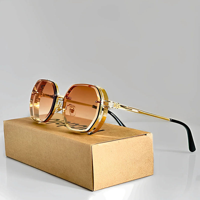 Zevani - Retro Geometric Metal Sunglasses